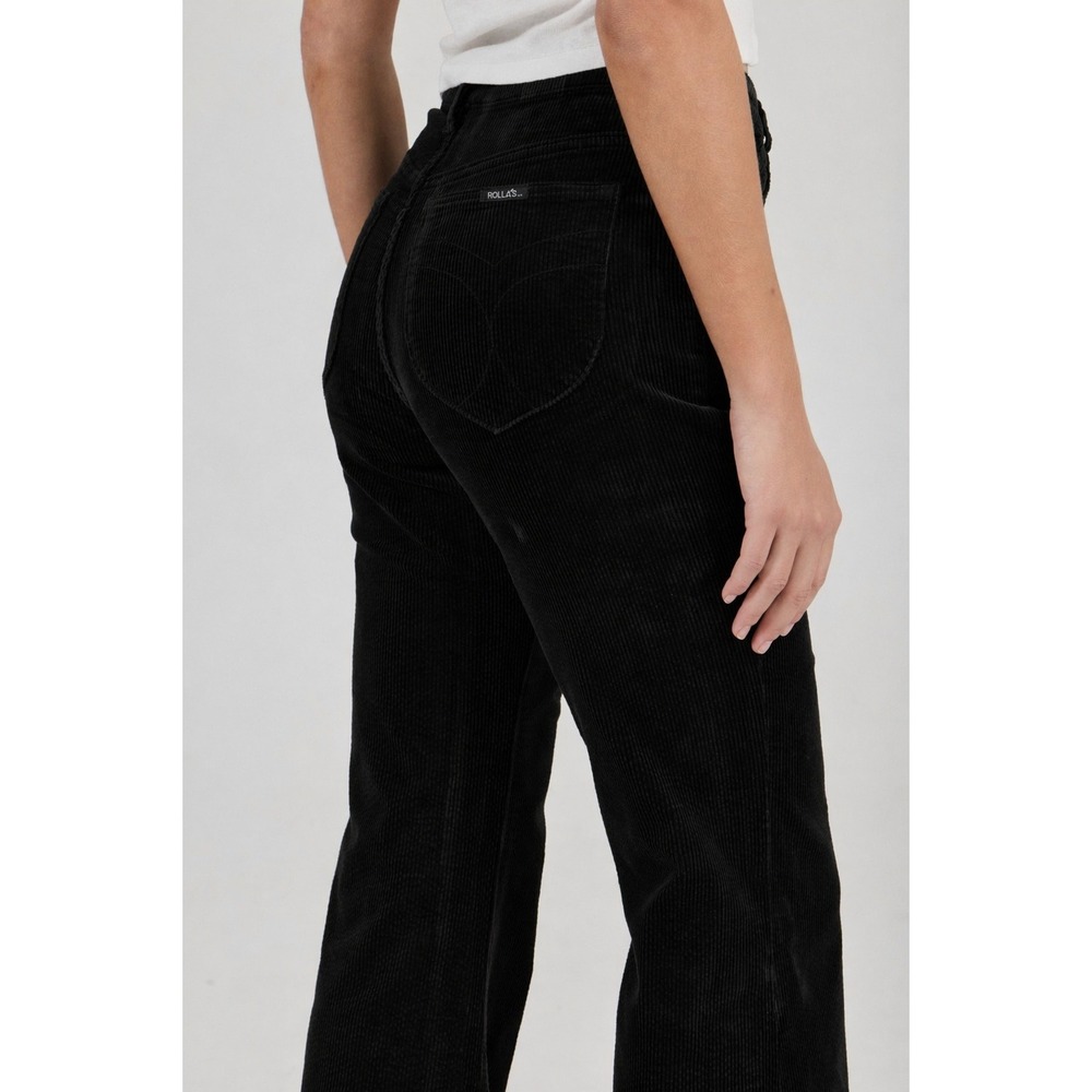 Rollas Eastcoast Flare Black Corduroy High Rise Bell Bottom Pants Women's 27